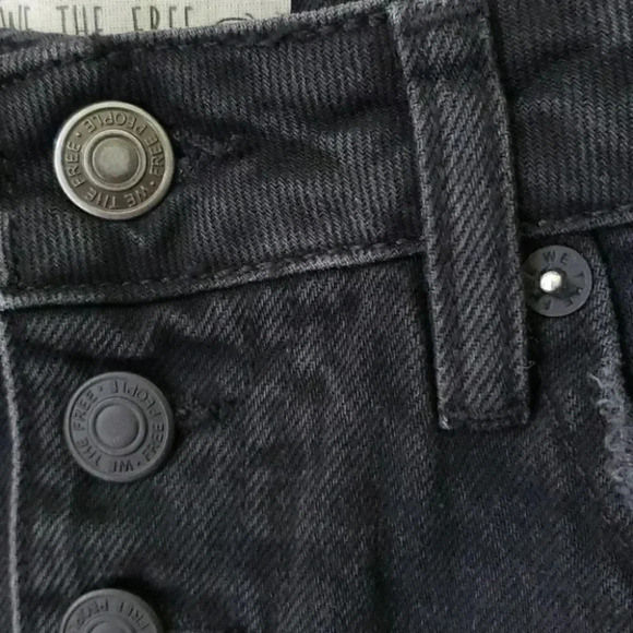 Free People A-Line Washed Black Distressed… - Picture 8 of 15